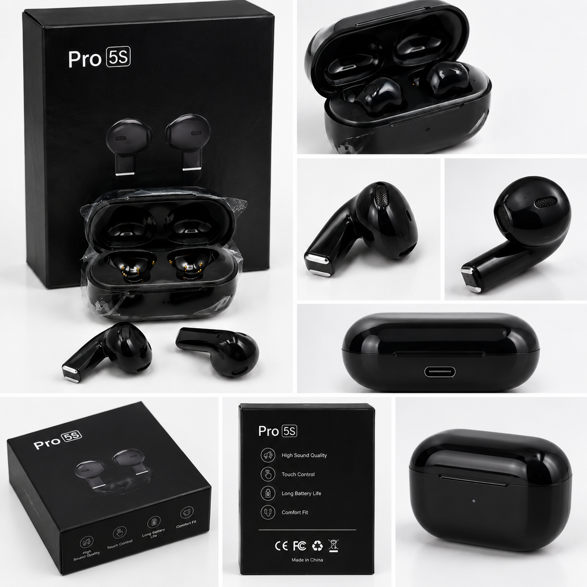 Audífonos Pro 5S™ Bluetooth 5.3 | Sonido HD, Control Táctil y Estuche de Carga