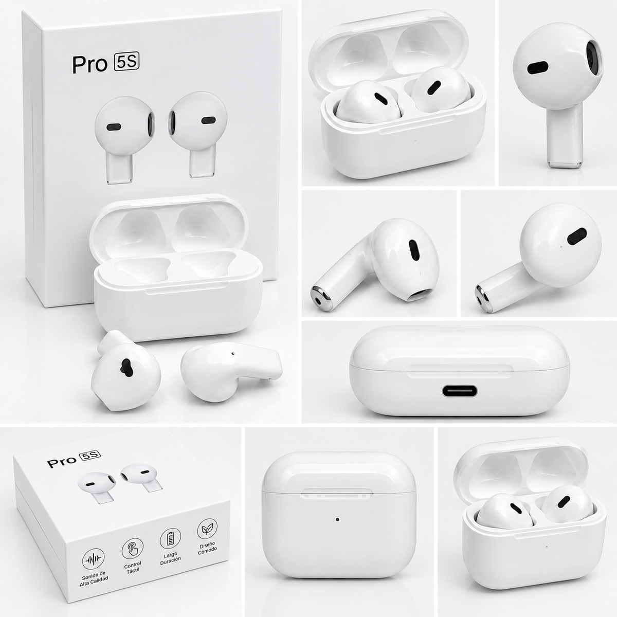 Audífonos Pro 5S™ Bluetooth 5.3 | Sonido HD, Control Táctil y Estuche de Carga