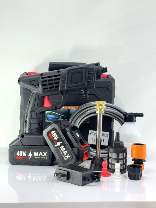 Combo Hidrolavadora 48V con accesorios y baterías incluidas
