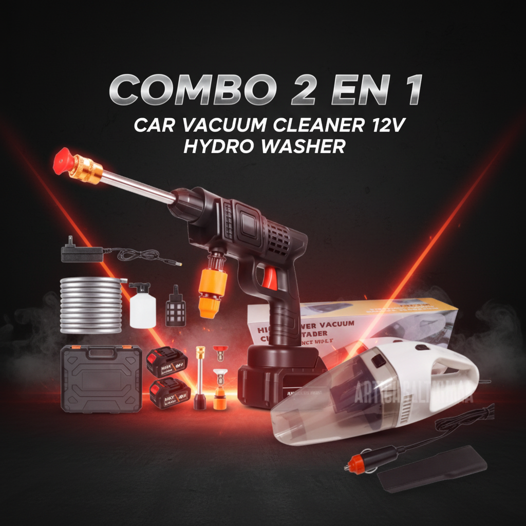 Combo Aspiradora 12V + Hidro Lavadora para Carro - imagen principal
