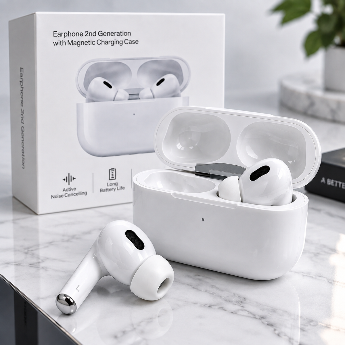 Audífonos Pro 2 inalámbricos blancos con estuche de carga