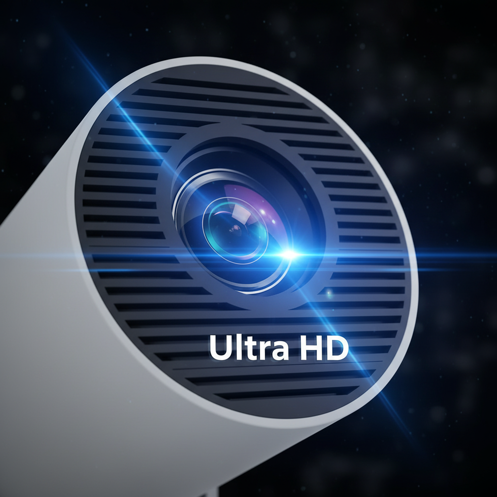 Lente del proyector HY300 fondo oscuro