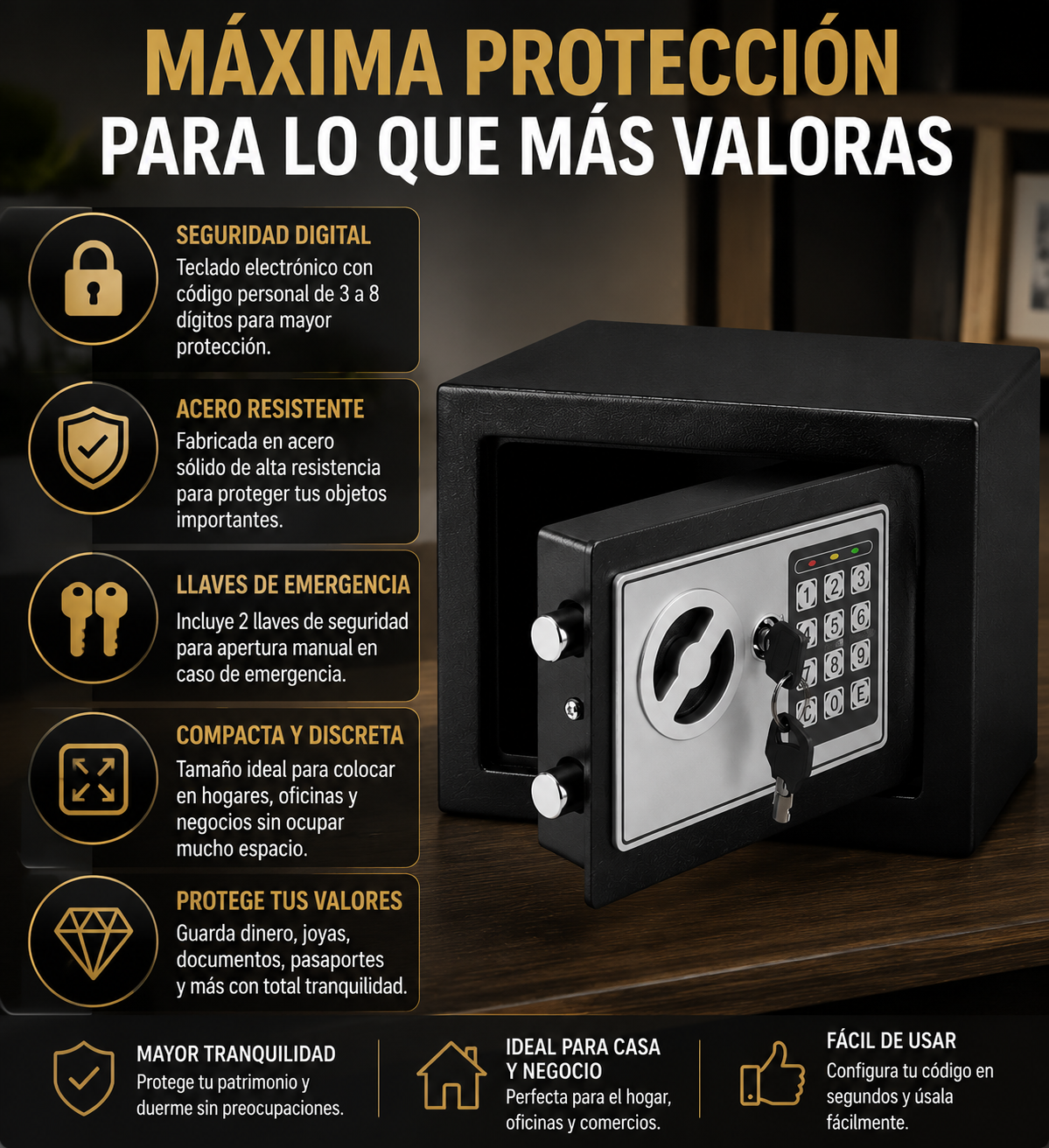 Antes vs Después: sin protección vs con caja fuerte digital