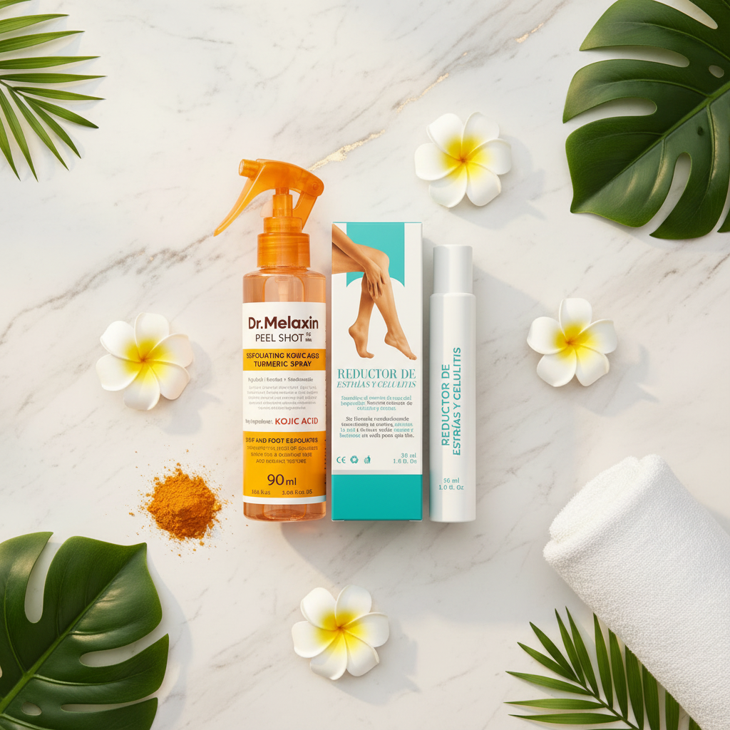Dr. Melaxin Peel Shot P5 - Flat lay elegante spa
